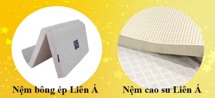 So sánh 2 dòng nệm cao su Liên Á và nệm bông ép Liên Á