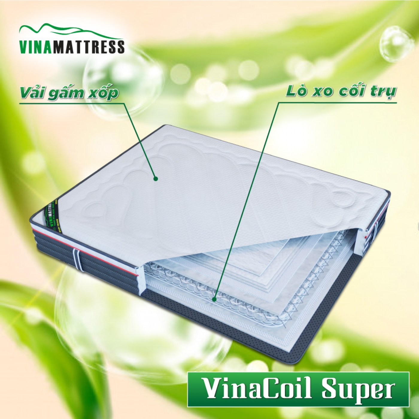 Nệm lò xo Vina Mattress 1m2 chính hãng