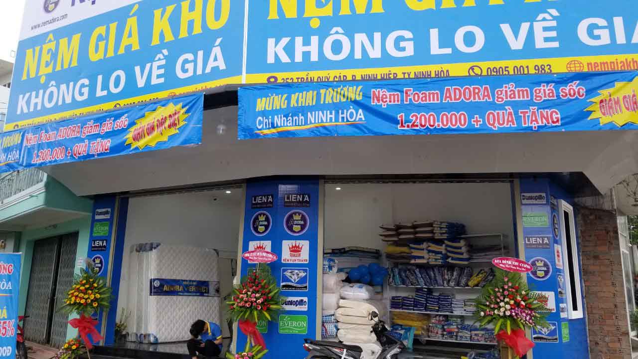 Khai trương Showroom Nệm Giá Kho mới tại Ninh Hòa Khánh Hòa