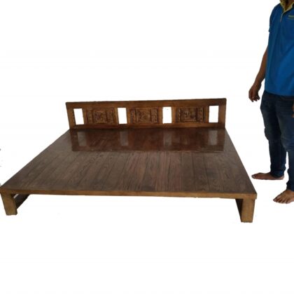 Giường gấp gỗ sồi sơn Pu walnut