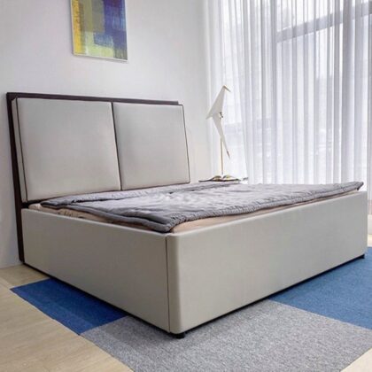 Giường ngủ bọc da Adora khung gỗ sồi