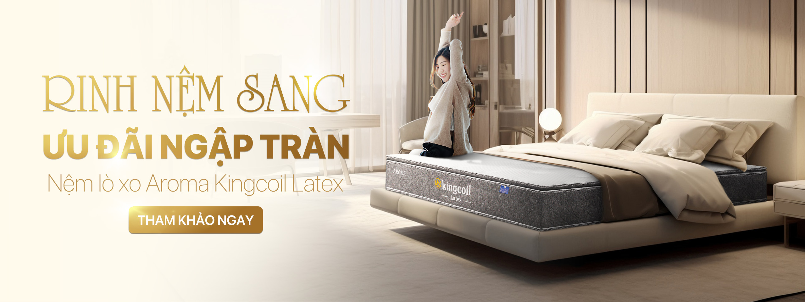 nệm lò xo aroma kingcoil latex
