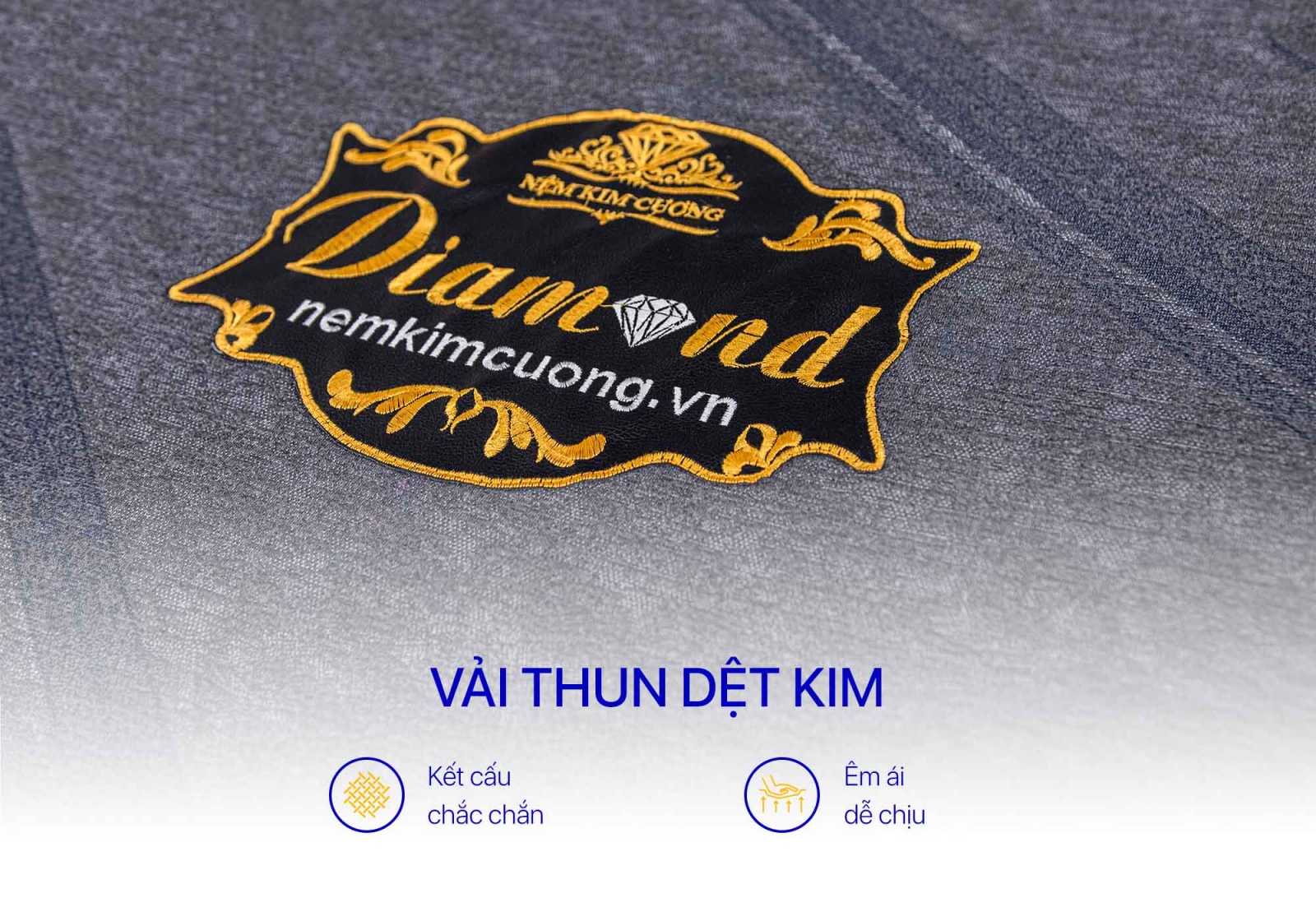 Nệm Gấp 3 Cao Su Bông Diamond Kim Cương