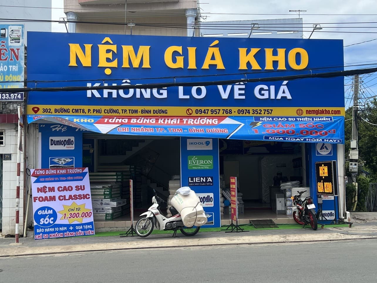 Cửa hàng đại lý nệm cao su Liên Á tại Bình Dương