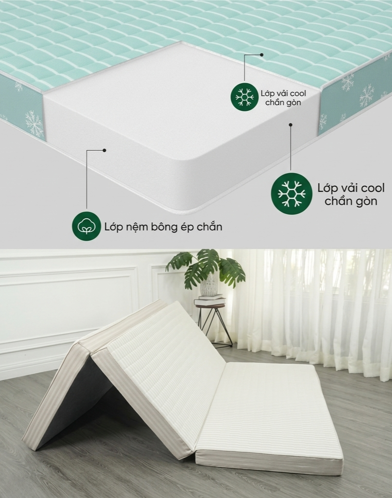 Đánh giá chất lượng nệm bông ép Edena chần gòn