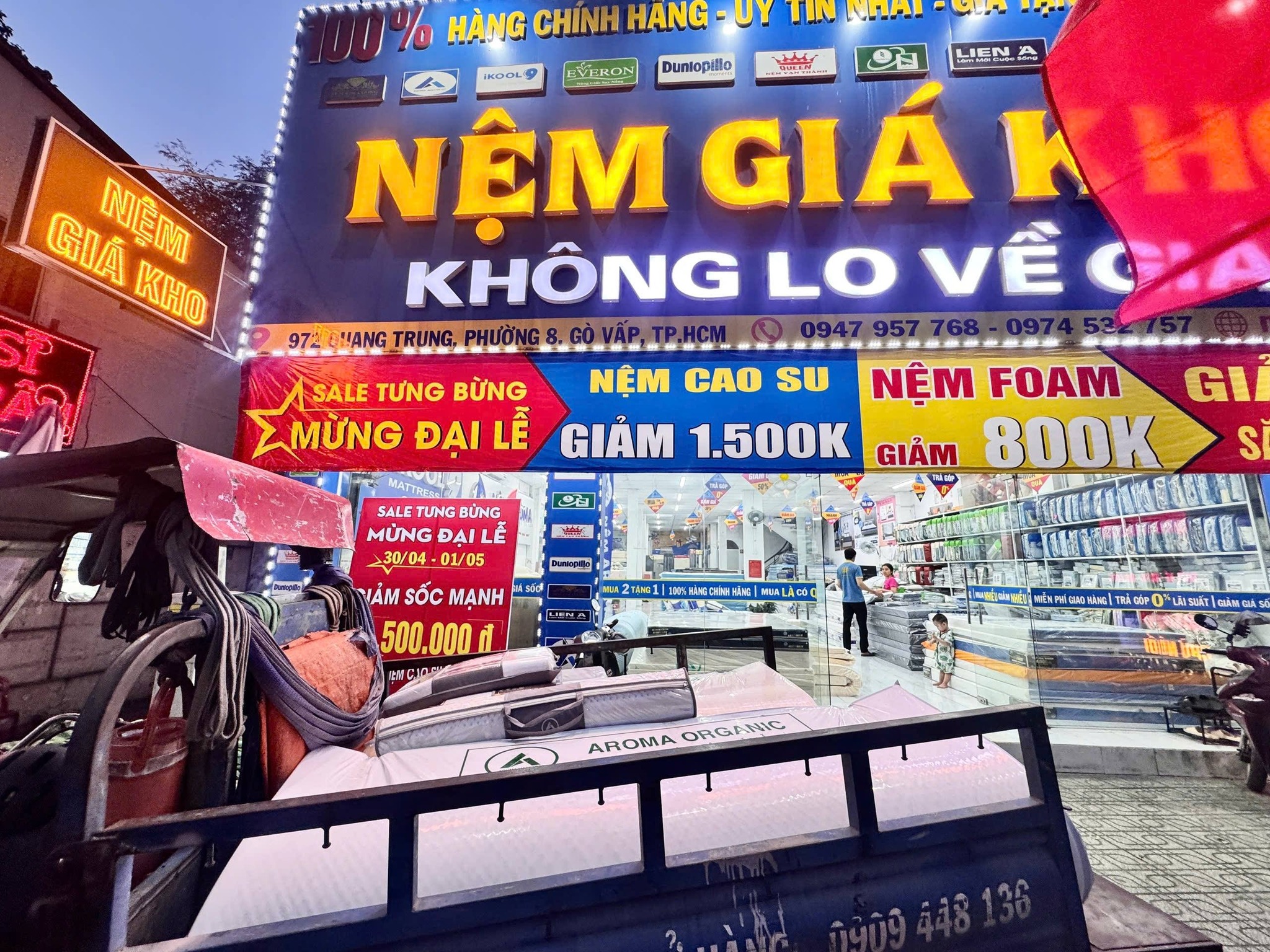 Đổi nệm cũ lấy mới cao su thiên nhiên Aroma 2026