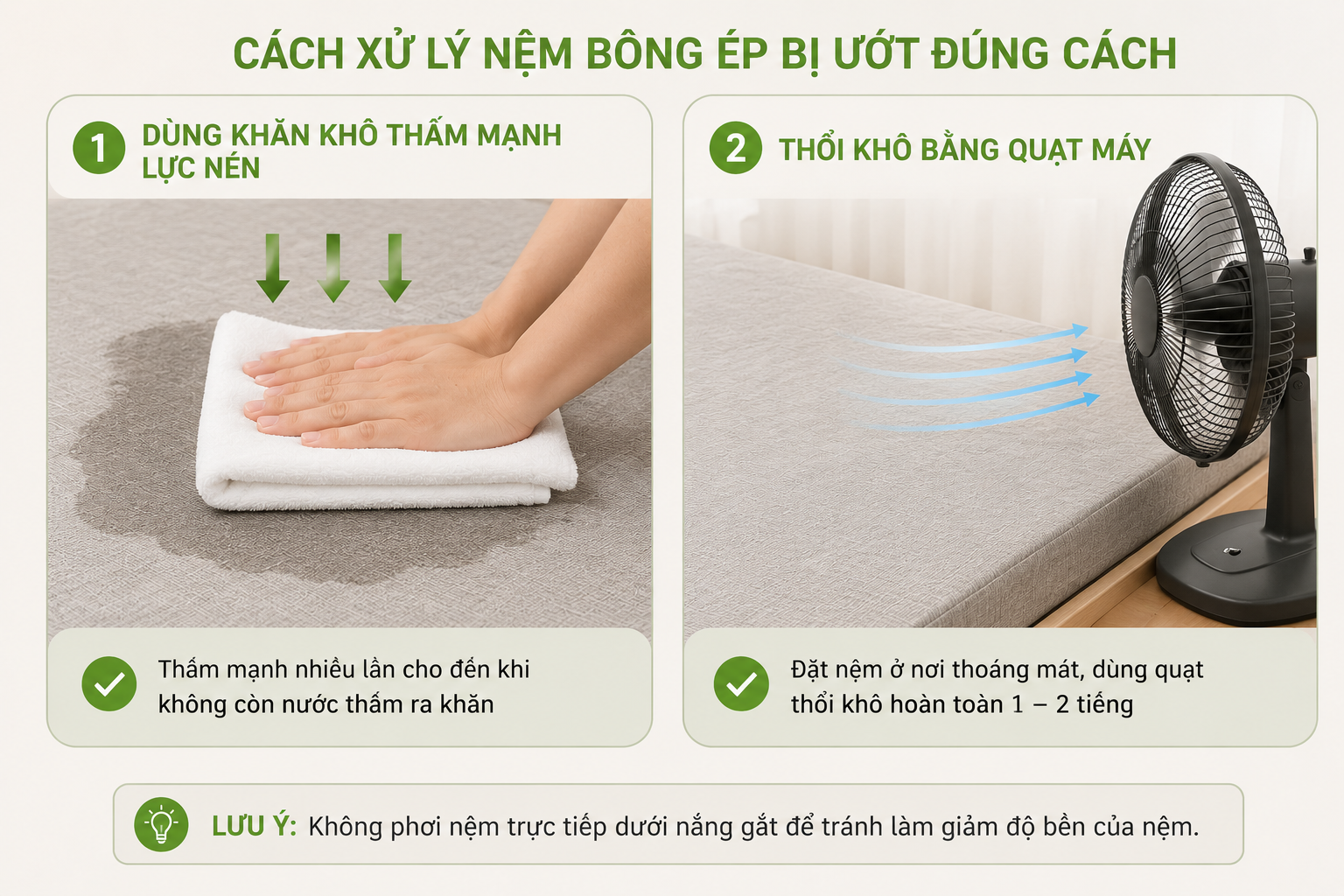 Cách phân biệt nệm bông ép thật giả và cách sử dụng