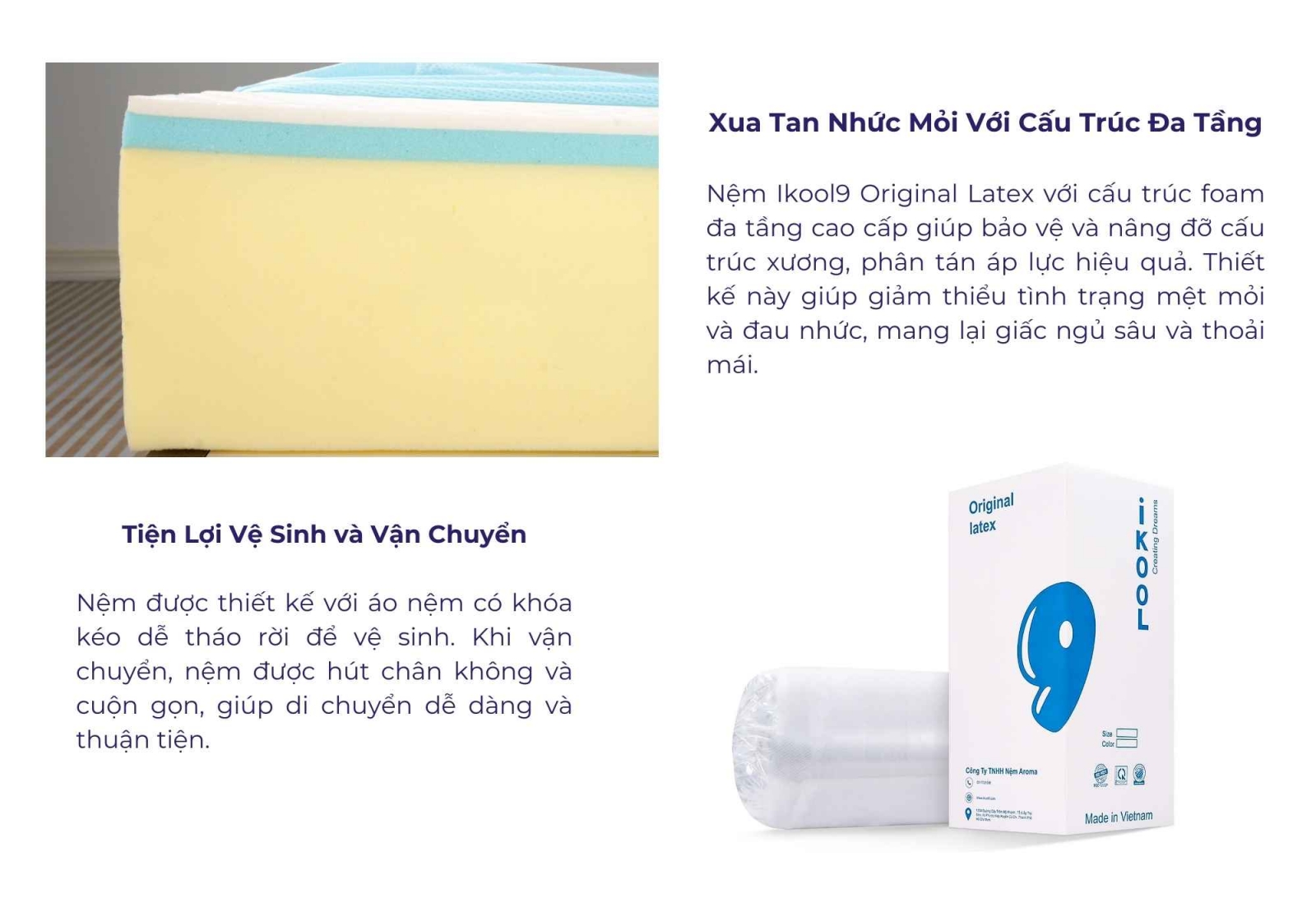 Nệm Foam Ikool9 Original Latex