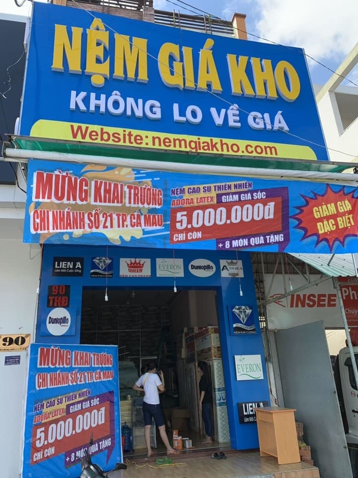 Cửa hàng nệm giá rẻ tại Cà Mau