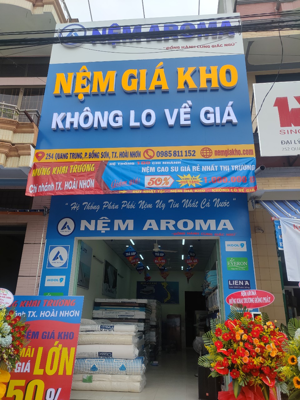 Khai trương cửa hàng nệm giá kho tại Hoài Nhơn Bình Định