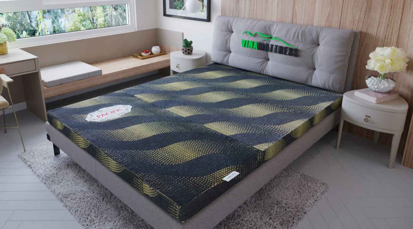Nệm Foam ép Vina mattress gấp 3 vải gấm xốp mixed pacific