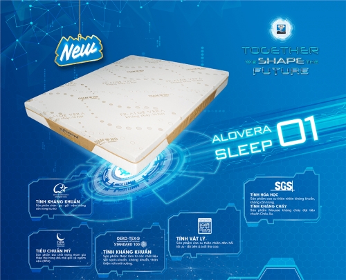 Bảng giá - Đặc điểm Nệm cao su Mousse Aloevera Sleep 01