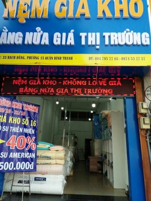 Nệm giá kho chi nhánh Bạch Đằng Quận Bình Thạnh