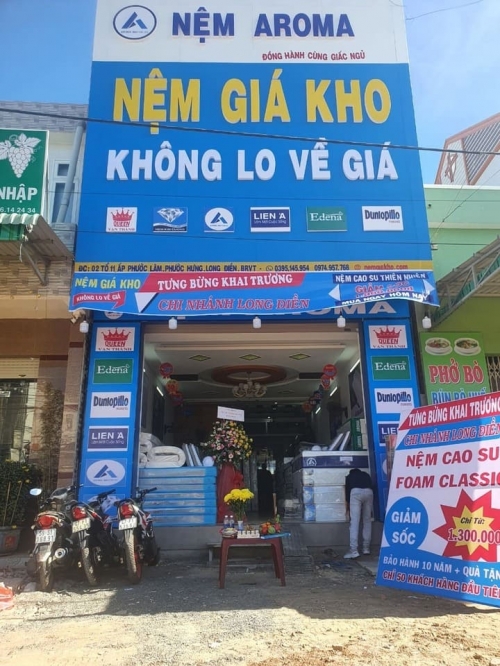 Khai trương showroom nệm giá kho tại Long Điền Vũng Tàu