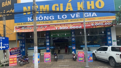 Cửa hàng nệm lò xo Kim Cương Bạc Liêu