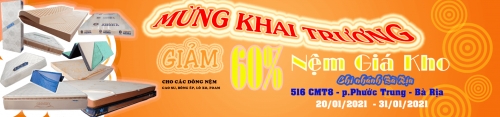 Khai trương cửa hàng nệm giá kho Bà Rịa