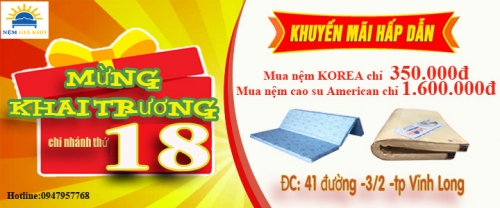Cửa hàng nệm giá kho chính hãng tại Vĩnh Long