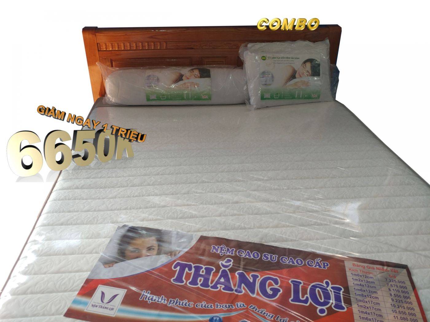 Combo Giường Nệm Nhiều Khuyến Mãi và Quà Tặng tại Nệm Giá Kho