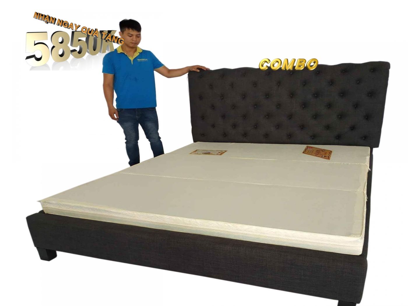 Combo Giường Nệm Nhiều Khuyến Mãi và Quà Tặng tại Nệm Giá Kho