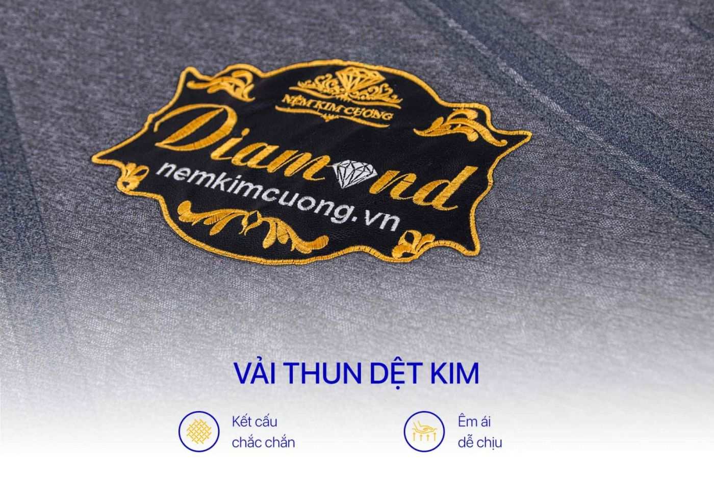 Nệm Gấp 3 Cao Su Bông Diamond Kim Cương