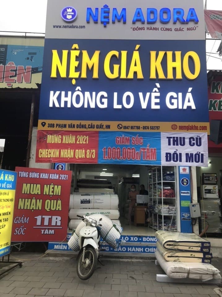 Cửa hàng đệm lò xo tại Cầu Giấy Hà Nội