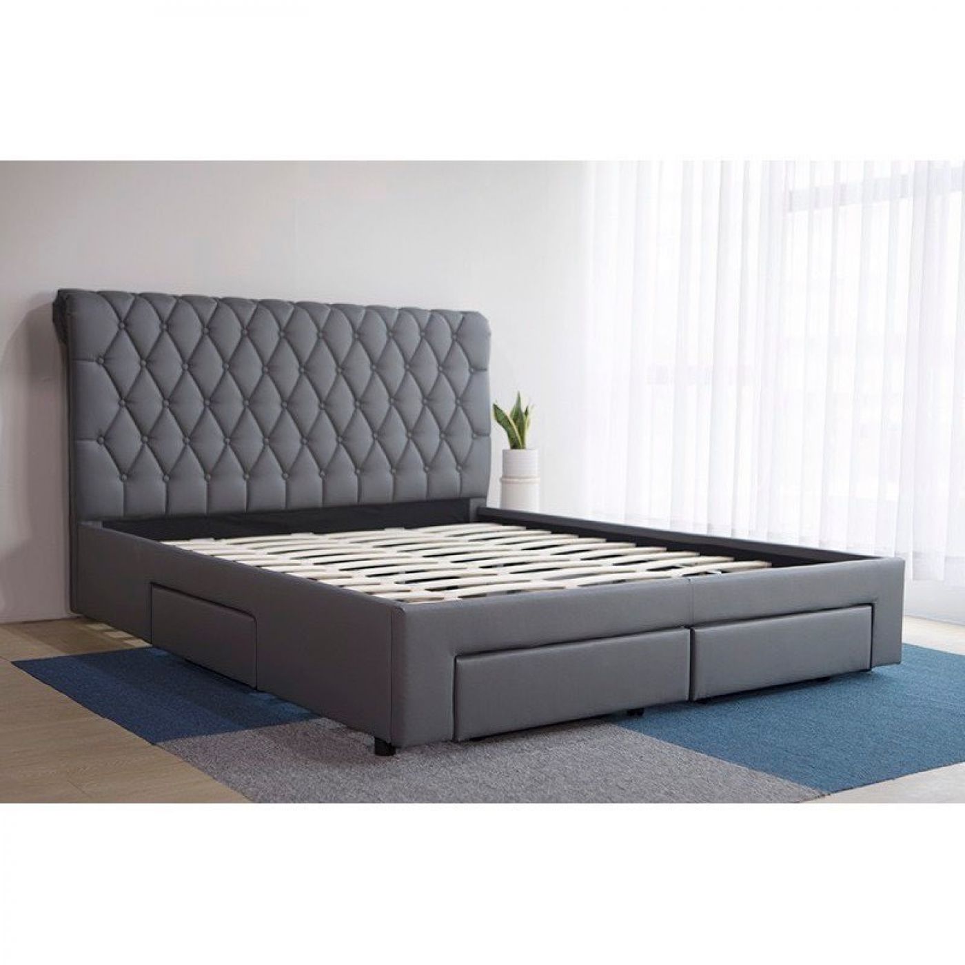 Giường bọc da hộc kéo G04 3 Giường bọc da hộc kéo G04