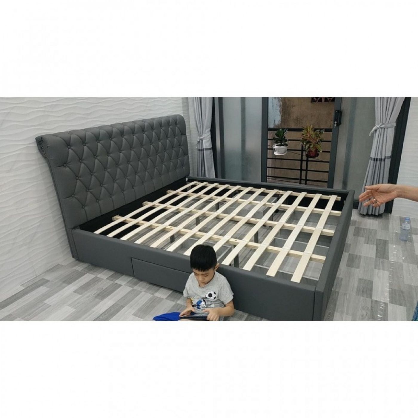 Giường bọc da hộc kéo G04 7 Giường bọc da hộc kéo G04