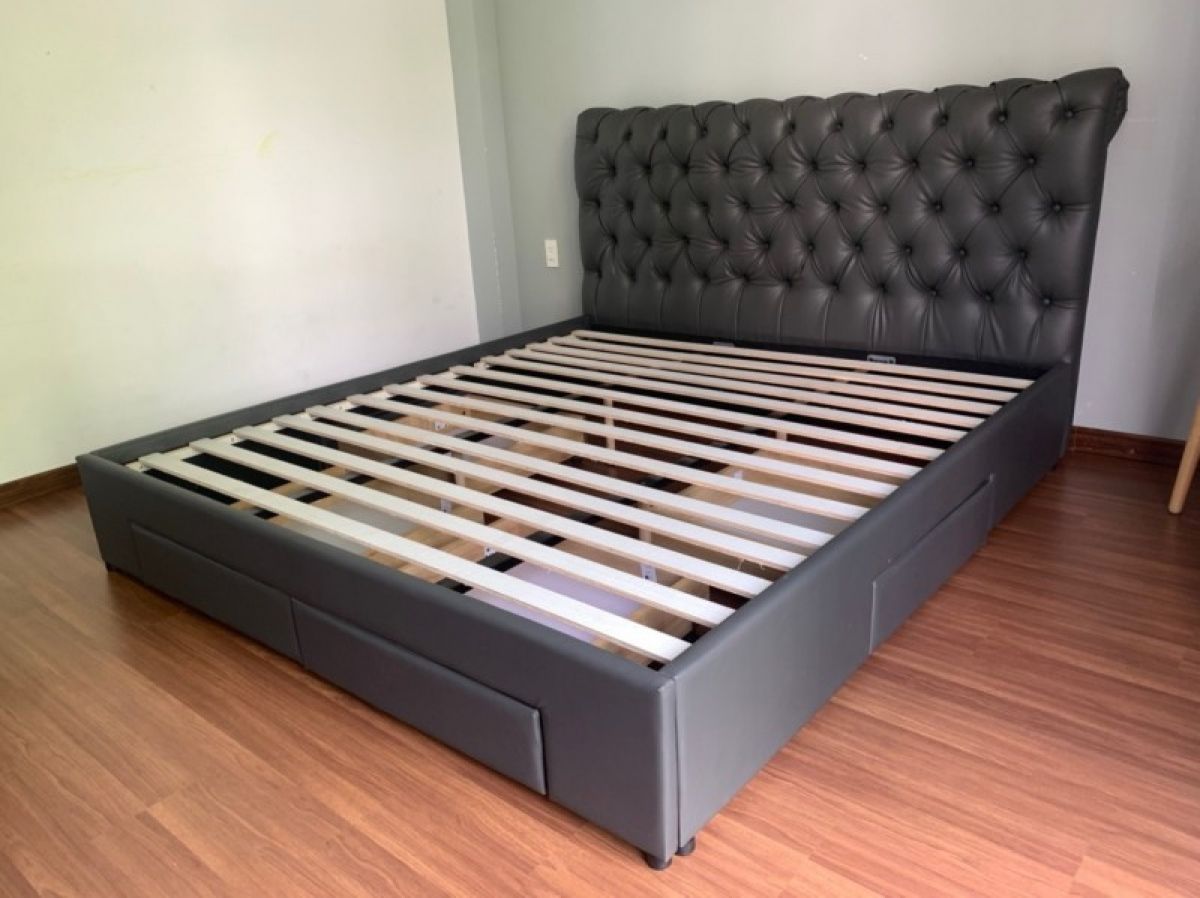 Giường bọc da hộc kéo G04 1 Giường bọc da hộc kéo G04