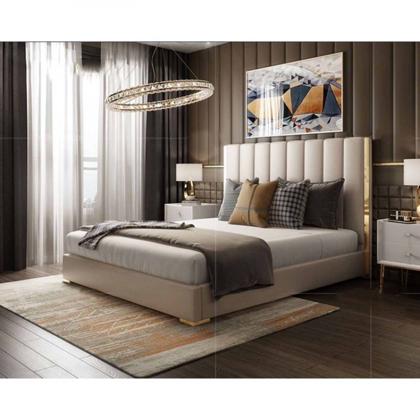 Giường bọc nệm da G01 3 Giường bọc nệm da G01