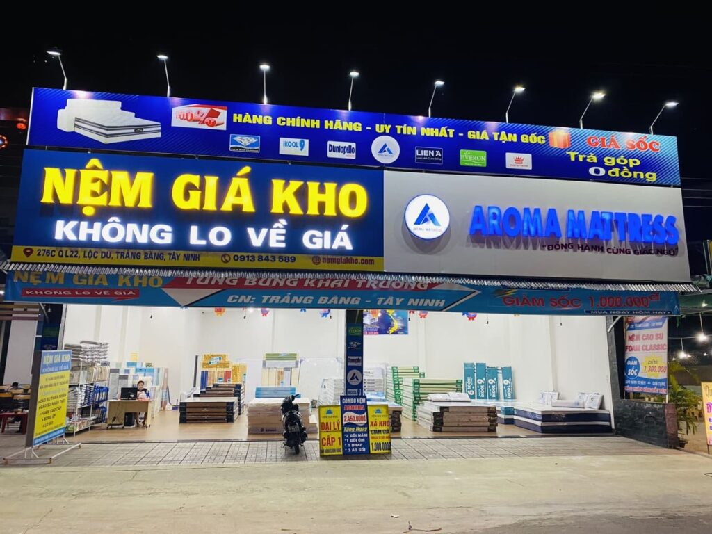 Khai trương showroom nệm giá kho Trảng Bàng Tây Ninh