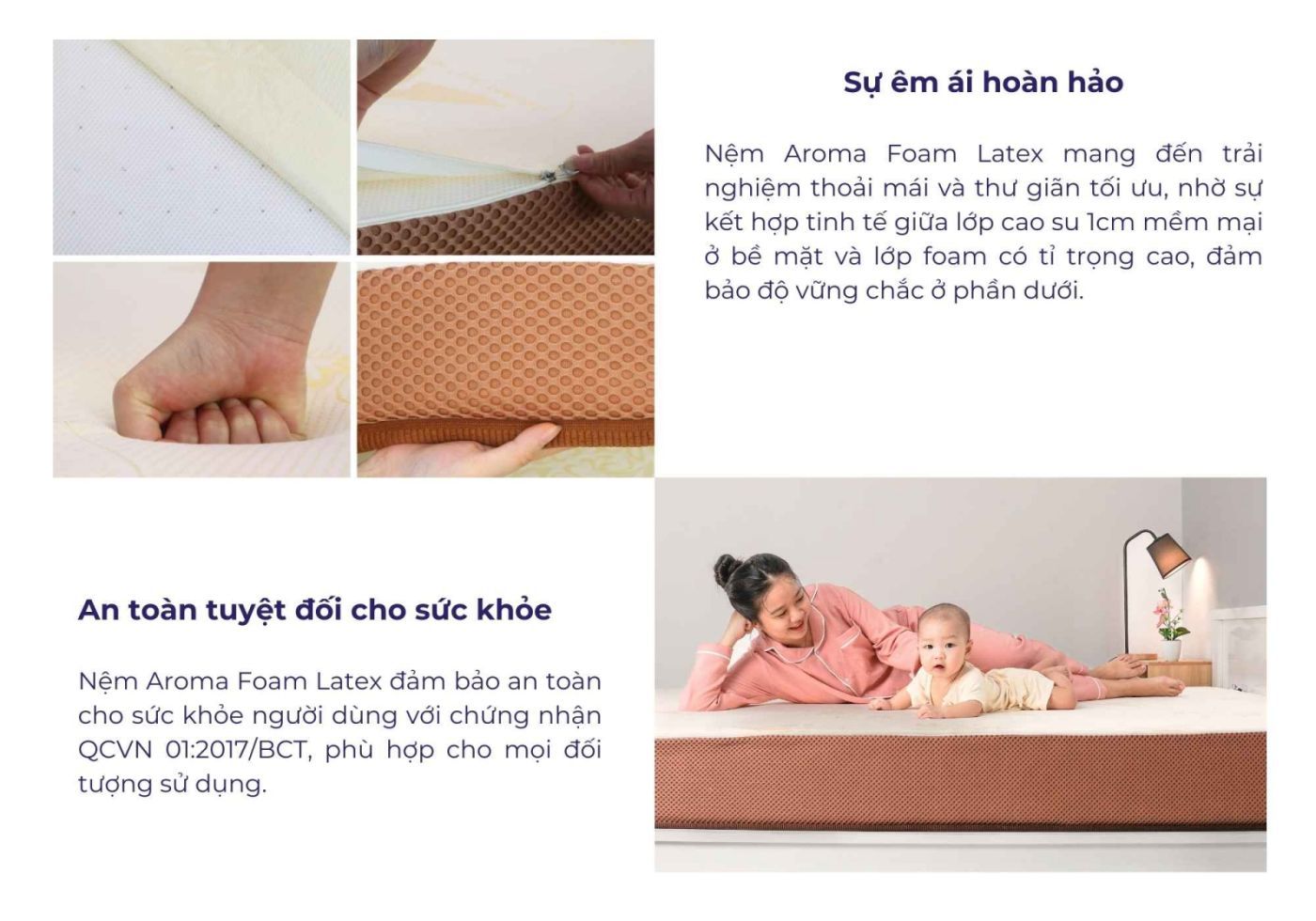 Nệm Aroma Foam Latex 15 Nệm cao su Aroma Foam Latex (tên cũ Adora)