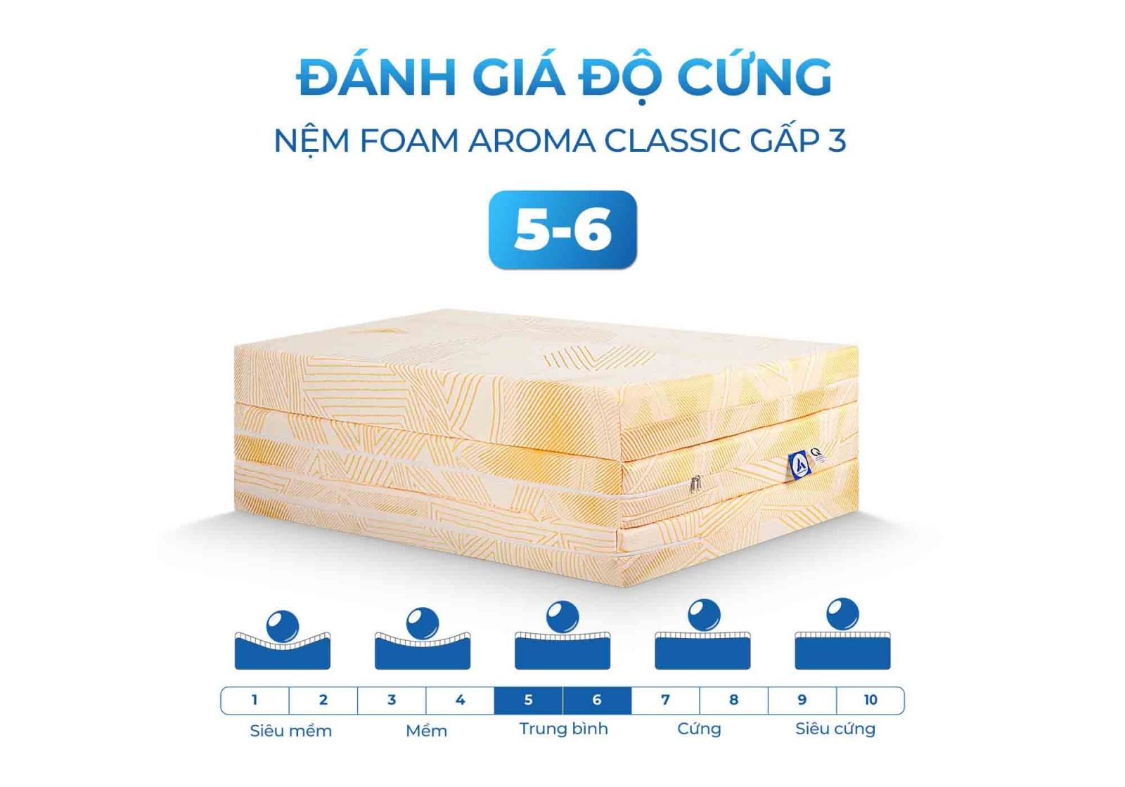Nệm foam Aroma Classic gấp 3 14 Nệm foam Aroma Classic gấp 3 (tên cũ Adora)