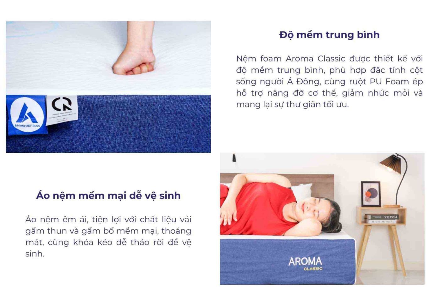 Nệm Foam Aroma Classic 15 Nệm Foam Aroma Classic (tên cũ Adora)