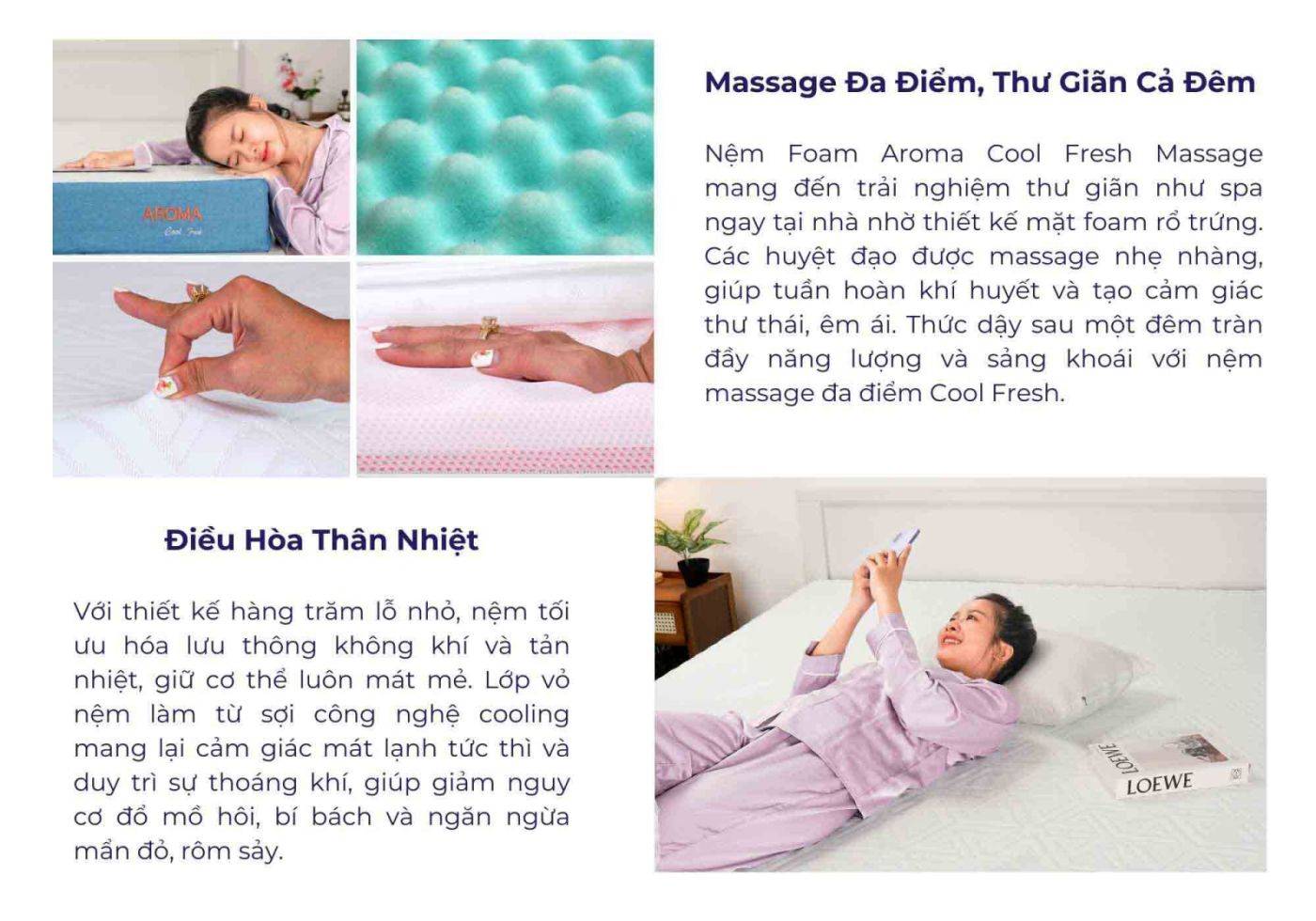 Nệm Foam Aroma Cool Fresh Massage 13 Nệm Foam Aroma Cool Fresh Massage