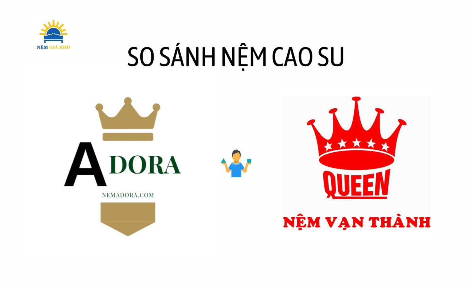 So sánh nệm cao su Adora với Vạn Thành