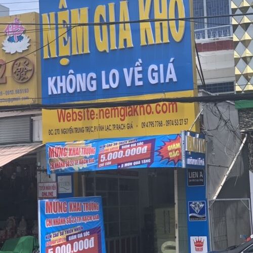 Cửa hàng bán nệm lò xo kim cương rạch giá kiên giang