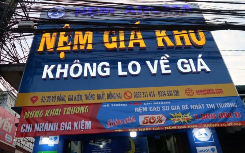 Khai trương cửa hàng nệm giá kho tại Gia Kiệm Đồng Nai
