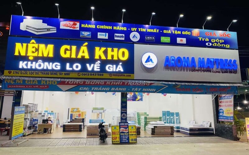 Khai trương showroom nệm giá kho Trảng Bàng Tây Ninh